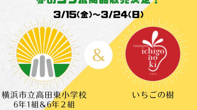 2024年3月10日 19:00より「横浜市立高田東小学校6年生×いちごの樹」のコラボ商品のご予約を開始いたします